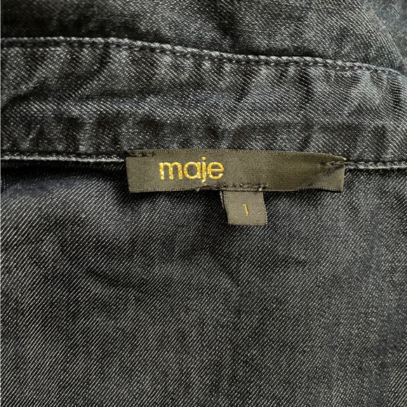 Maje Chut Denim Shirt Dark Blue - Picture 5 of 5